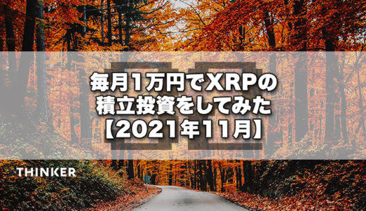 毎月1万円でXRPの積立投資をしてみた【2021年11月】《32ヶ月目》